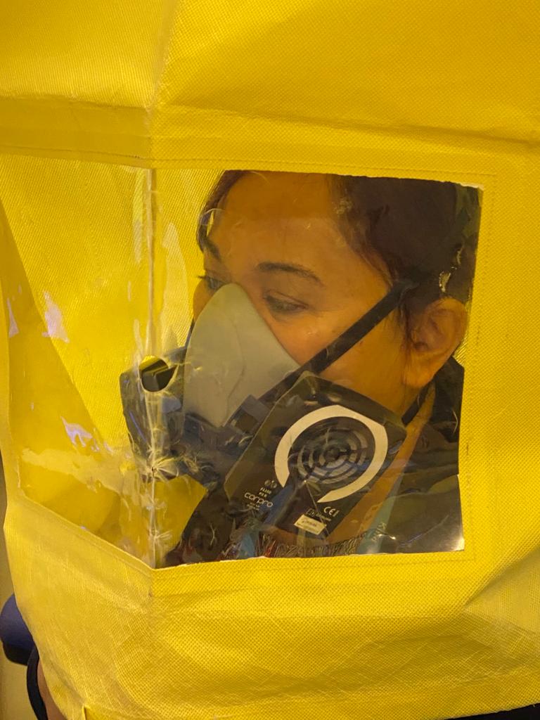 JoAlexa16's tweet photo. Count 5,4,3,2,1 and the space shuttle leaves.. 😁😀
Mask fit testing
Ready for something! 
Be prepared ! 
I'll let you know HoW the moon looks like 😂
#tothemoonandback https://t.co/LuNbpvnbop