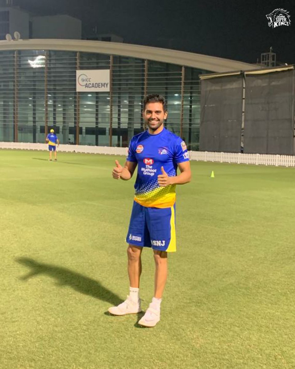 ChennaiIPL's tweet photo. Deeback Chahar! 🦁💛
#WhistlePodu #Yellove https://t.co/muWNCiB2KF