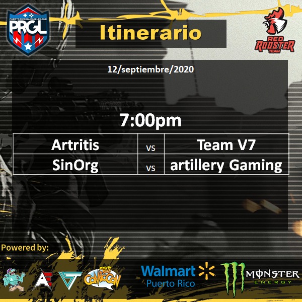 RedRoosterTeam1's tweet photo. #NoMansLand continua este sabado con la acción en #COD. #PRGL y #RR
enfrentamientos comienzan a las 7:00 P.M.
Será transmitido en las redes sociales de @PRCOMICCON
, #PRGL y Red Rooster .
Powered by:
@MonsterEnergy @DownloadPR @AutentiiEsport @YafedTiburon @iPhoenix_Roses https://t.co/1D65jbRgBC