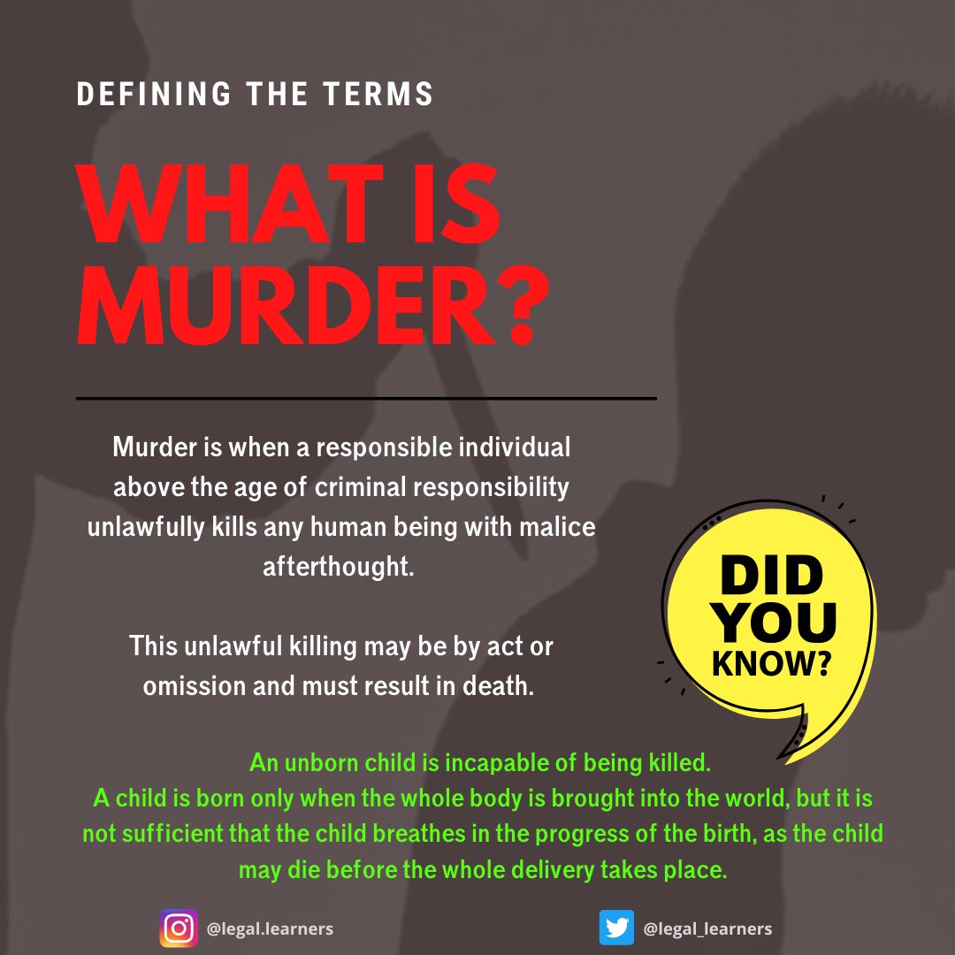Murder specifically requires intent. Failure to prevent death in some circumstances may also be considered murder once there is an intention to let the person die  .