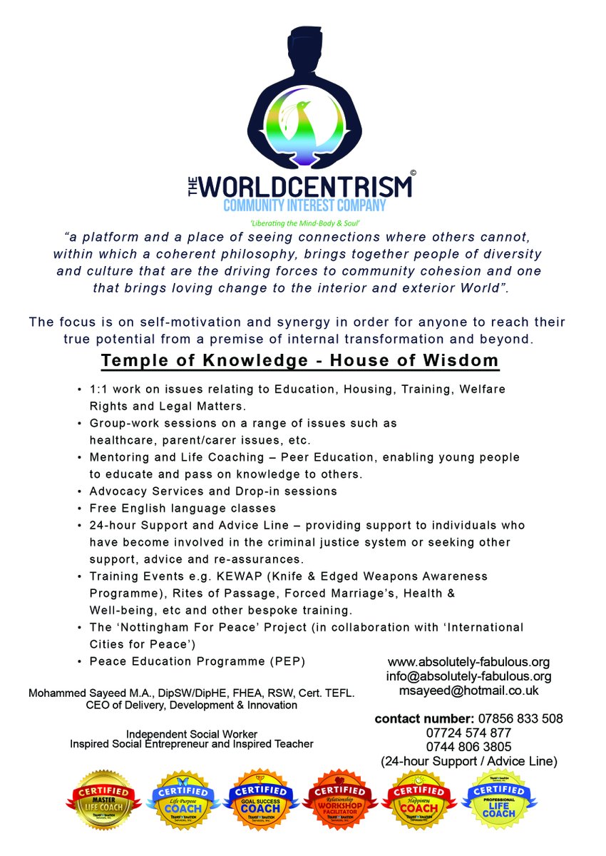 msayeedDream's tweet photo. A Transparent New World Order!
#communityinterest #independentsocialwork #freeservice #1:1work #adviceandsupport #advocacyservices #supportline #KEWAP #cityforpeace #training #development #relationshipwork #virtualrealitytherapy #drop-in # #anxiety #stress #phobias #mind #body https://t.co/mAfairn0lO