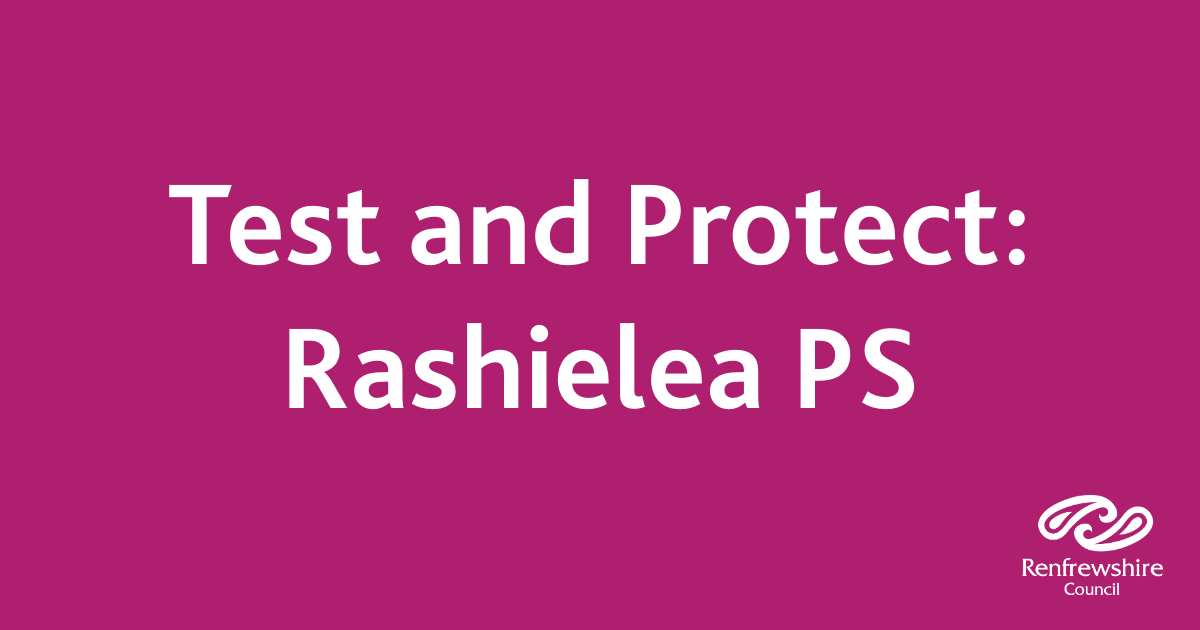 We can confirm Covid19 contact tracing was today carried out at  @Rashielea_PS. All parents and carers with a child at the school have been contacted via text message with a letter from the NHS to make them aware 1/4  http://www.renfrewshire.gov.uk/TPRashielea0909&nbsp;