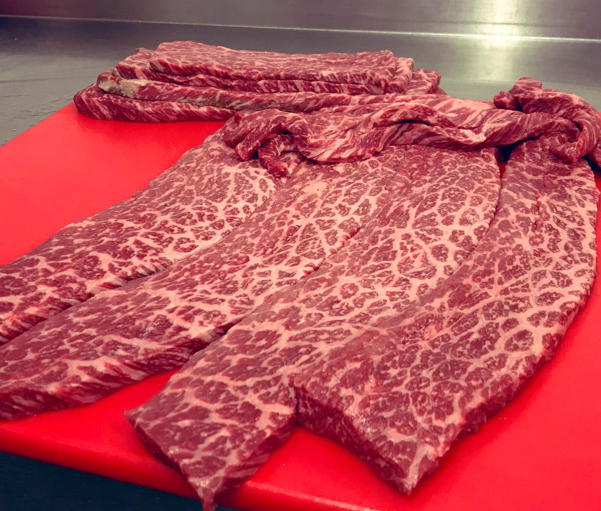 Cutting #wagyu #biltong bites for the Selfridges order. #wagyubiltong #britishbeef #SouthAfrican