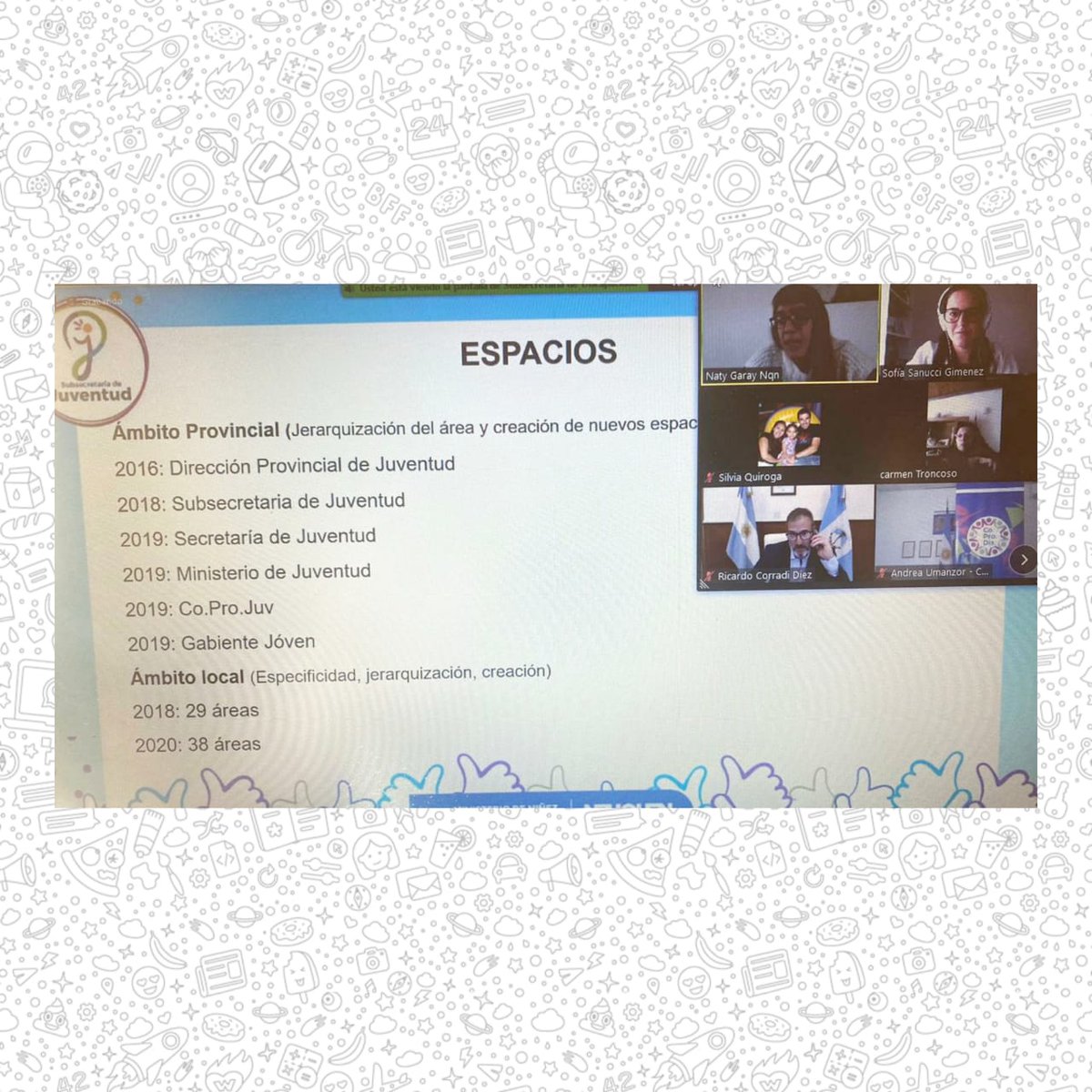 sofiasanucci's tweet photo. https://t.co/AGdzFbFZHH.DIS.

📆 #HOY 👉 Junto con la @JuventudNeuquen presenciamos la 15° Asamblea del Consejo Provincial de Discapacidad de la @subsediscanqn 🙋‍♀️🙋🏽‍♂️

En la misma se presentaron acciones y trabajos que se están realizando de manera conjunta con las subsecretarias https://t.co/JGAVEktVYh