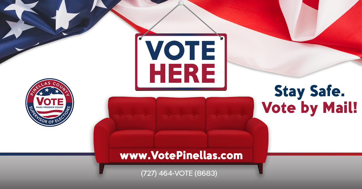 PinellasGov's tweet photo. You can vote safely from home if you choose to this November. If interested, sign up for your mail ballot here: https://t.co/zIbzooBb8X
#VoteSafePinellas #VotingOptions #PinellasCounty https://t.co/2Ing7tmJjc
