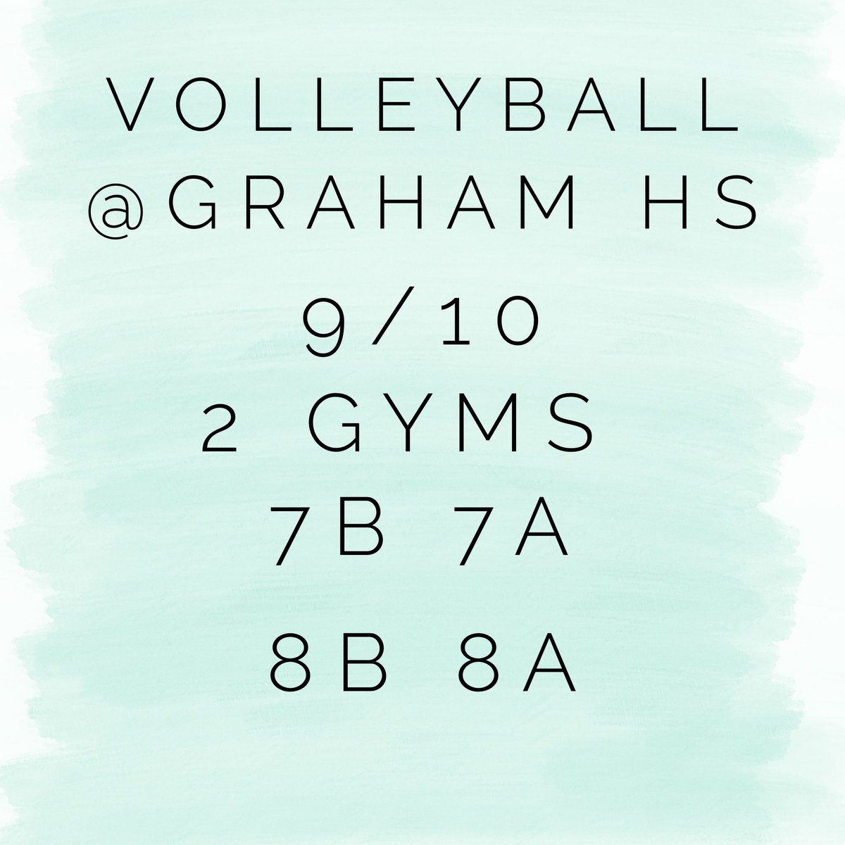 Volleyball Game Reminders for 9/10

Playing at Graham High School
1000 Brazos, St. 76450
Starting <a href="/4/">w</a>:30 

Masks are required.