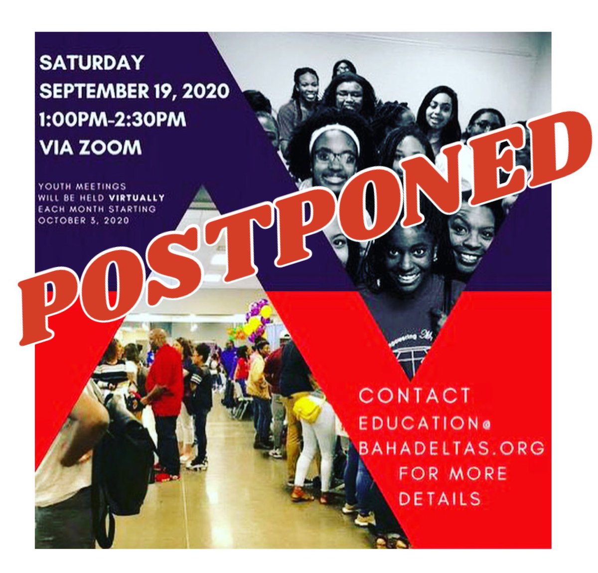 BAHADeltas's tweet photo. We regret to inform you that our Youth Initiaves Orientation originally set for 9/19 has been postponed. Stay tuned for more updates here as we work to bring you the best curriculum for our young leaders!
Thank you!
#BAHADST #BAHAServes #BAHAEducation https://t.co/kDB8DFxjtf