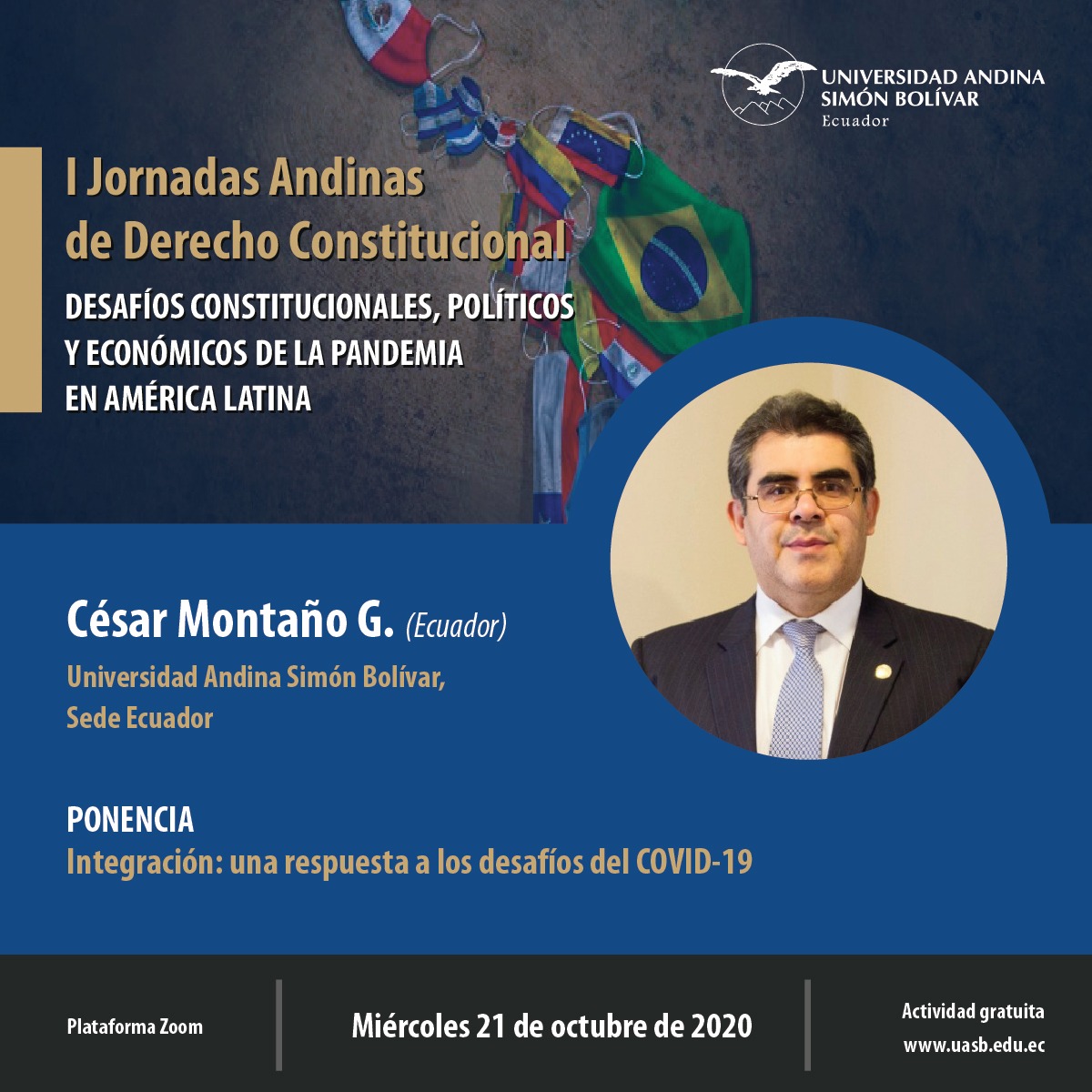 Derecho_UASB's tweet photo. 🎯 @cesarmontanog- Universidad Andina Simón Bolívar, Sede Ecuador.
🔴Inscripciones👉🏿 https://t.co/IlKalUDAYs
¡Acceso sin costo! Las personas inscritas deberán cancelar 20 dólares solo en caso de que requieran certificado.  @uasbecuador https://t.co/OJ1b1MOa50