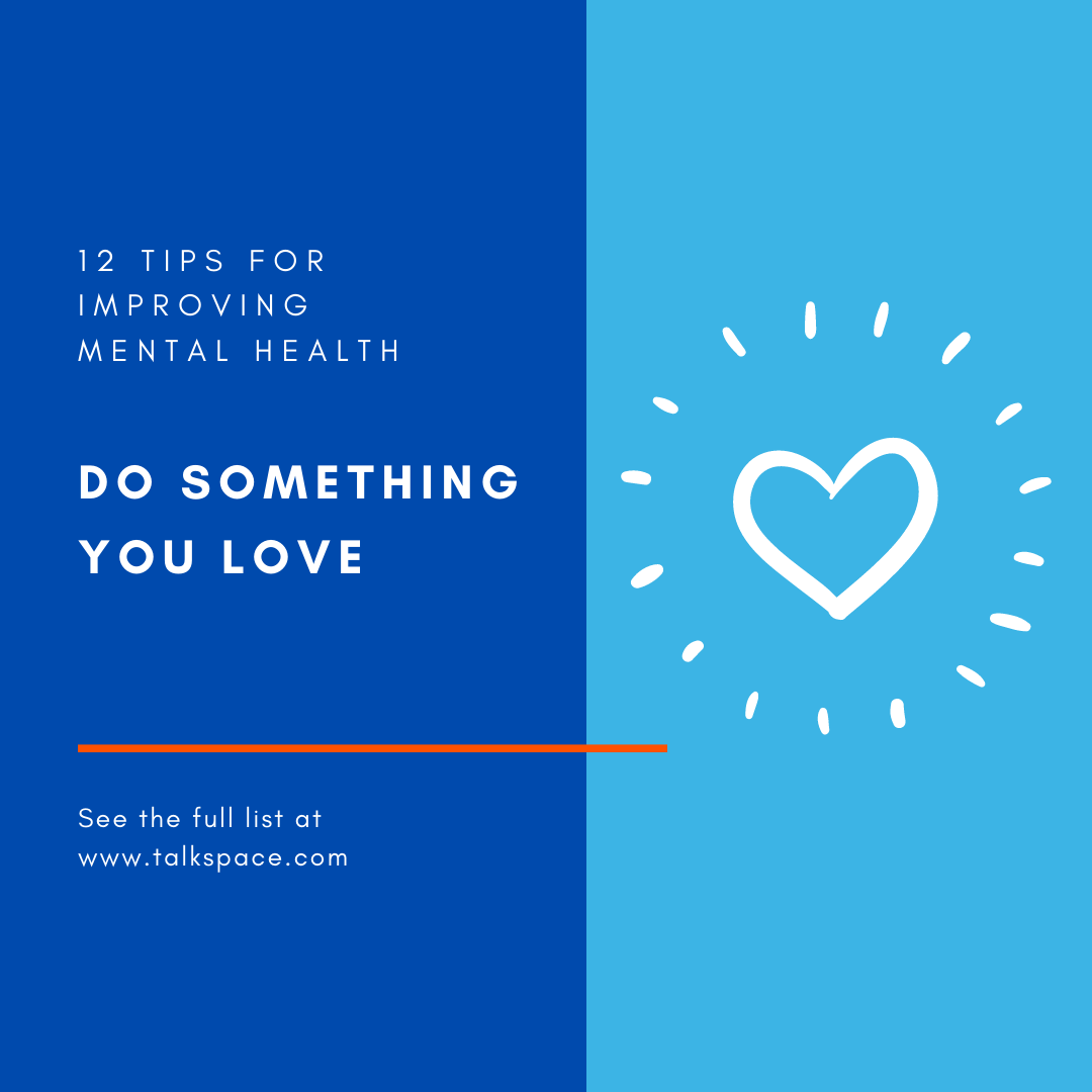 FirstStep4HELP's tweet photo. 12 Tips for Improved #MentalHealth: #10 Do Something you love! Setting aside dedicated time to do what brings you joy will improve your mental health and contribute to happiness. Can't think of anything? Recall what brought you joy as a child. https://t.co/qcQjkBnNnC