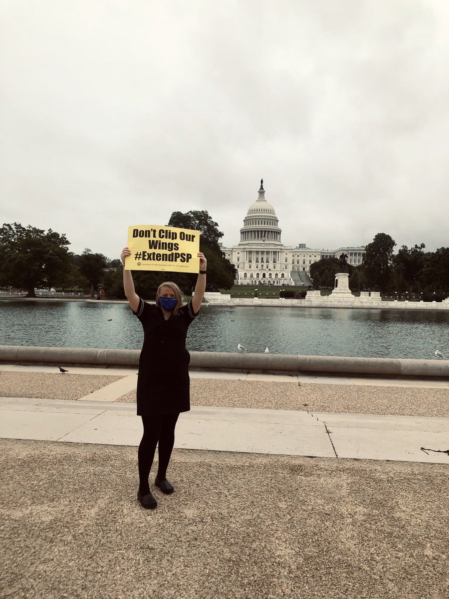 Sheba_Springer's tweet photo. Flight Attendants and aviation workers are facing massive layoffs on Oct. 1 if Congress does not act. @SenToddYoung @SenatorBraun @timkaine @MarkWarner pass #ReliefNow to save my job, healthcare, &amp; the joy of serving my community! #ExtendPSP #WeAreMoreThanABalanceSheet https://t.co/d44xzpVhJN