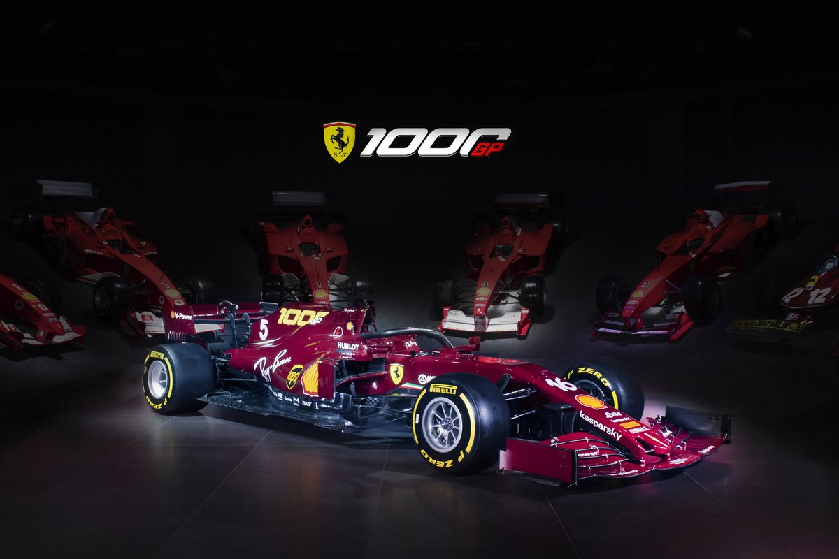 F1's tweet photo. Ferrari have revealed a special livery to mark their 1000th F1 race this weekend 👀😍

📸 = @ScuderiaFerrari 

#TuscanGP 🇮🇹 #F1 https://t.co/YiJIDhNZwF