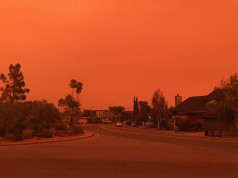 A few years ago, I came back for Thanksgiving after my first semester studying Environmental Analysis &amp; Policy in college. My extended family ridiculed my decision throughout dinner, trying to convince me that climate change isn't real. 

Now we're waking up to orange skies.