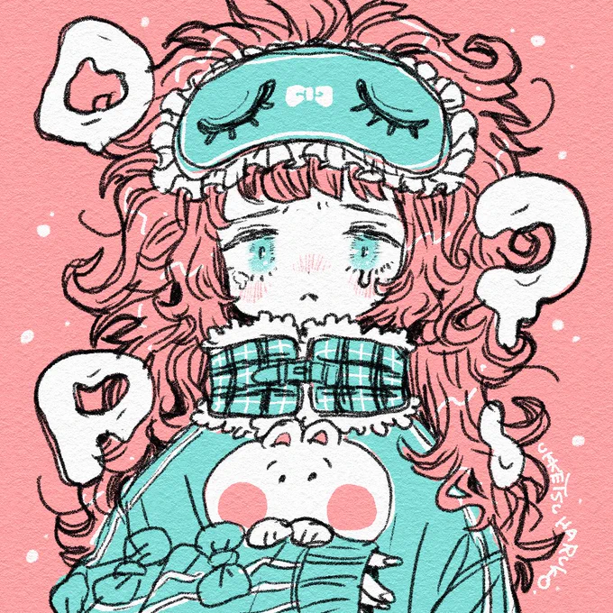 どんと、ちゃんと、ぴーぽー(ちゃんと眠れないモード)落描き 