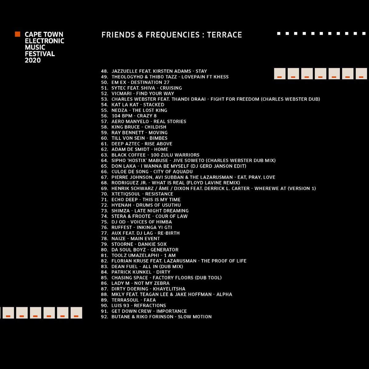CTEMF's tweet photo. Final Official Track-list for CTEMF 2020: Friends &amp; Frequencies.
137 tracks + 30 artworks + an insiders city guide.
Support and Share! https://t.co/gAinPQGytP