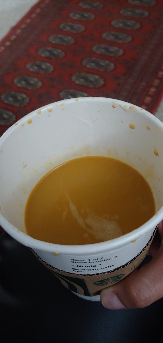 Nuviaindc's tweet photo. @starbucks Got home to enjoy our drinks... This is what my bfs looked like after taking ONE sip. Didn't get whip cream after we told them yes when placing the order and yes 2 more times when the "barista" asked. I guess we should've checked it so we wouldn't get skimped... SMFH https://t.co/YTjLxfY0KB