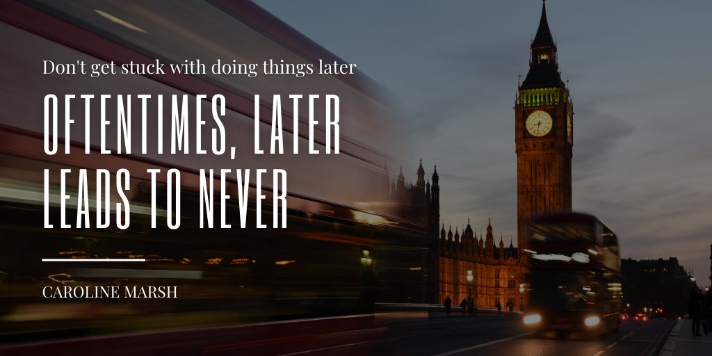 caroline_marsh's tweet photo. We always say that we need more time but oftentimes, we take for granted the time we have right now by not making the best use of it. H

Sometimes you let too much time pass you by without realising that it's already too late. Don't allow LATER to become NEVER. https://t.co/z6InIGmSkA