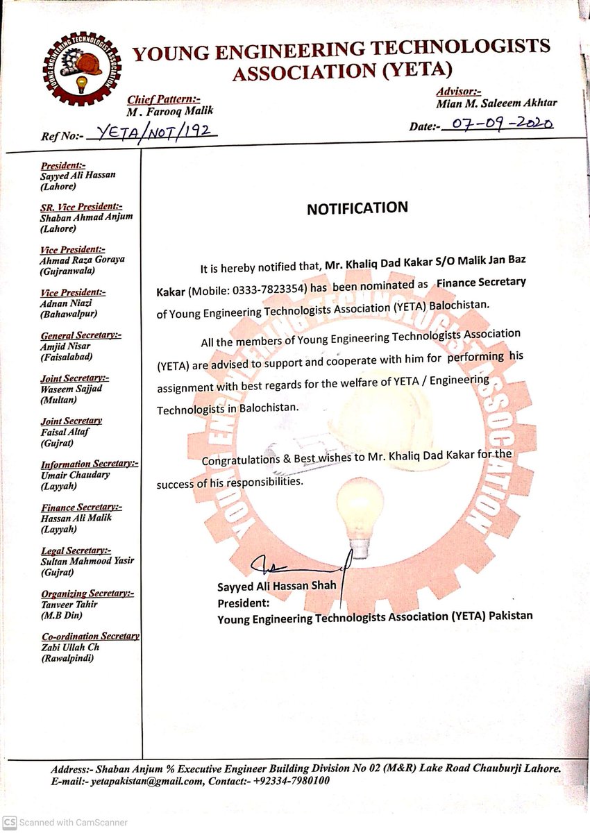 YETA_Pakistan's tweet photo. Here we are very Glad to announce that Provincial Body of #YETA_Balochistan has been Announced.
All Engg Technologists of #Balochistan are advised to contact with these Nominated Representatives.
Together we will Grow. 
Together we will achieve our Goals soon
InshaAllah. https://t.co/BOOPRKgikv