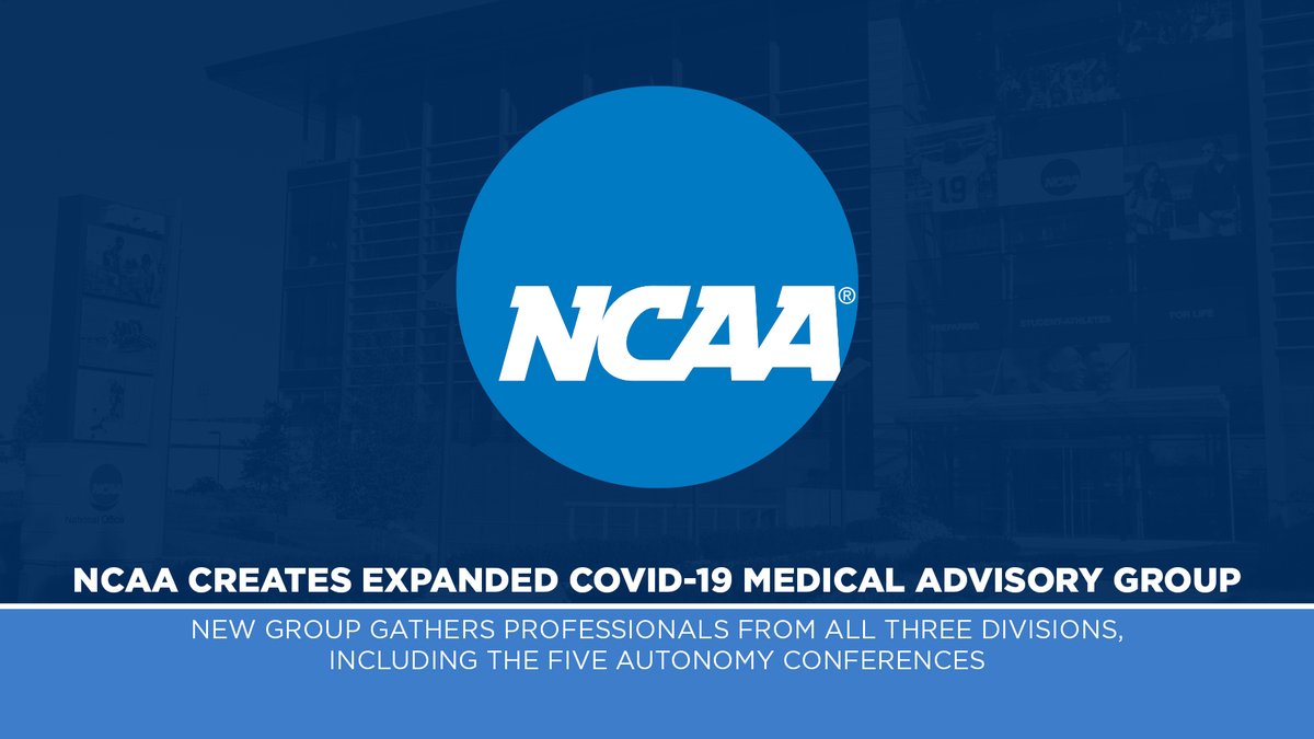 The NCAA has established a new COVID-19 Medical Advisory Group that brings together professionals from all three NCAA divisions and all five of the autonomy conferences in Division I. on.ncaa.com/cv19-group