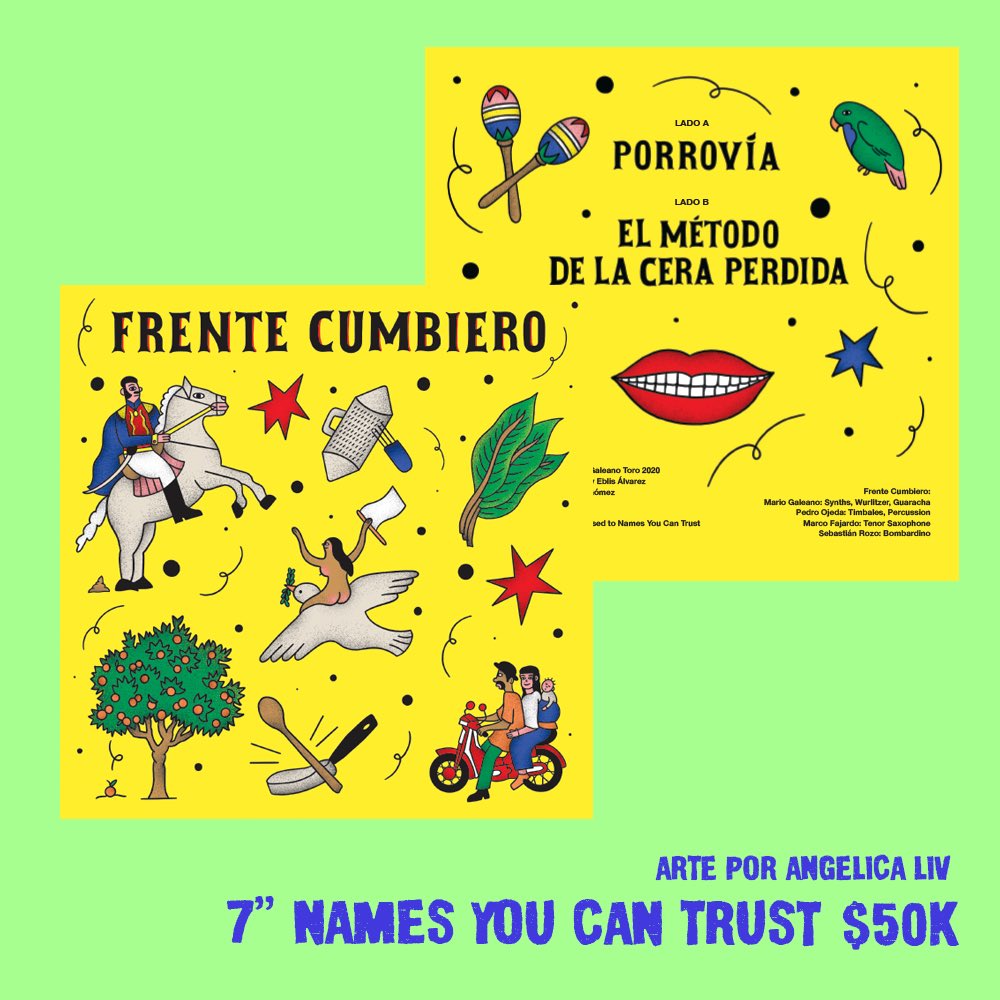 Biche (@bichemusical) on Twitter photo 🦙👄 Recién llegados de NYC y con un hermoso diseño de la <a href="/angelicaliv/">Angelica Liv</a>, los dos primeros sencillos del próximo LP del <a href="/frentecumbiero/">Frente Cumbiero</a> disponible en vinilo de 7”. Mario los va a estar vendiendo en vivo y en directo también para que estén pendientes. 💥🍊 🦙👄 Recién llegados de NYC y con un hermoso diseño de la <a href="/angelicaliv/">Angelica Liv</a>, los dos primeros sencillos del próximo LP del <a href="/frentecumbiero/">Frente Cumbiero</a> disponible en vinilo de 7”. Mario los va a estar vendiendo en vivo y en directo también para que estén pendientes. 💥🍊