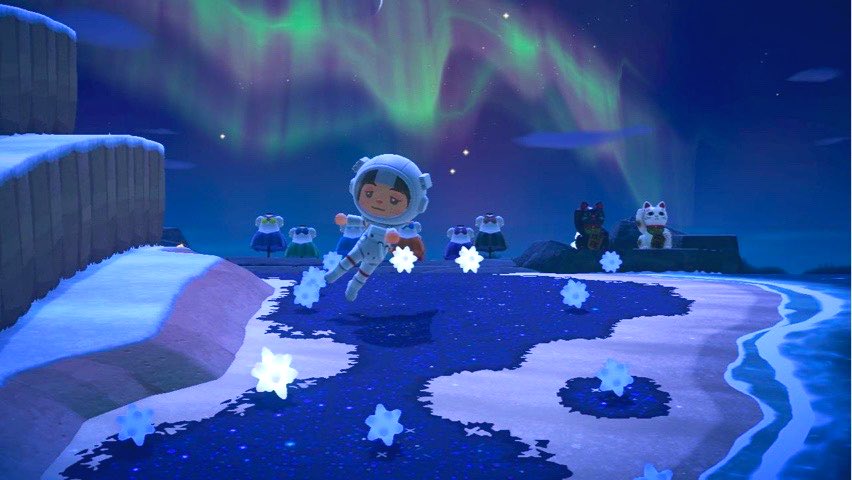 candiedlinds's tweet photo. look ma, no gravity! 

taken on @oddcrossings’ beautiful moon island 🌕💙 https://t.co/wgFXPdLZoj