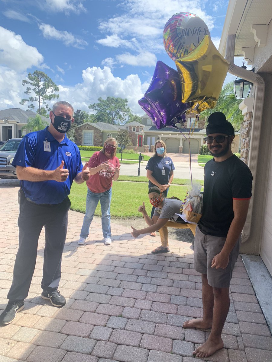 Petes_dragons's tweet photo. Congratulations to our 2021 National Merit Semifinalists, Priyal Rijal &amp; Sahej Raheja!  We made a surprise visit to their house today to say CONGRATS for earning this incredible recognition!  Thank you to Mrs. Hormuth, Mrs. Doherty &amp; Mrs. Bowman for joining in on the celebration! https://t.co/dKK8E6D82H