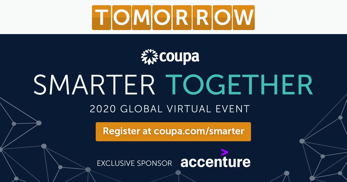 PallaviMathane's tweet photo. #SmarterTogether Join us tomorrow for a complimentary 60-minute conversation with @LarryBrilliant, MD, MPH World-Renowned Epidemiologist to discover how communities are shaping the future of business and society. Register now! https://t.co/9aj4LP97BZ @coupa @rbernshteyn https://t.co/KX6vL8VFhp
