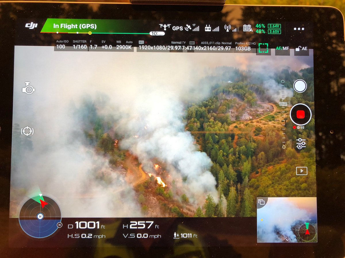 Drone image of Chehalem Mountain-Bald Peak Wildfire taken from a logging road looking west, not far from Highway 219.