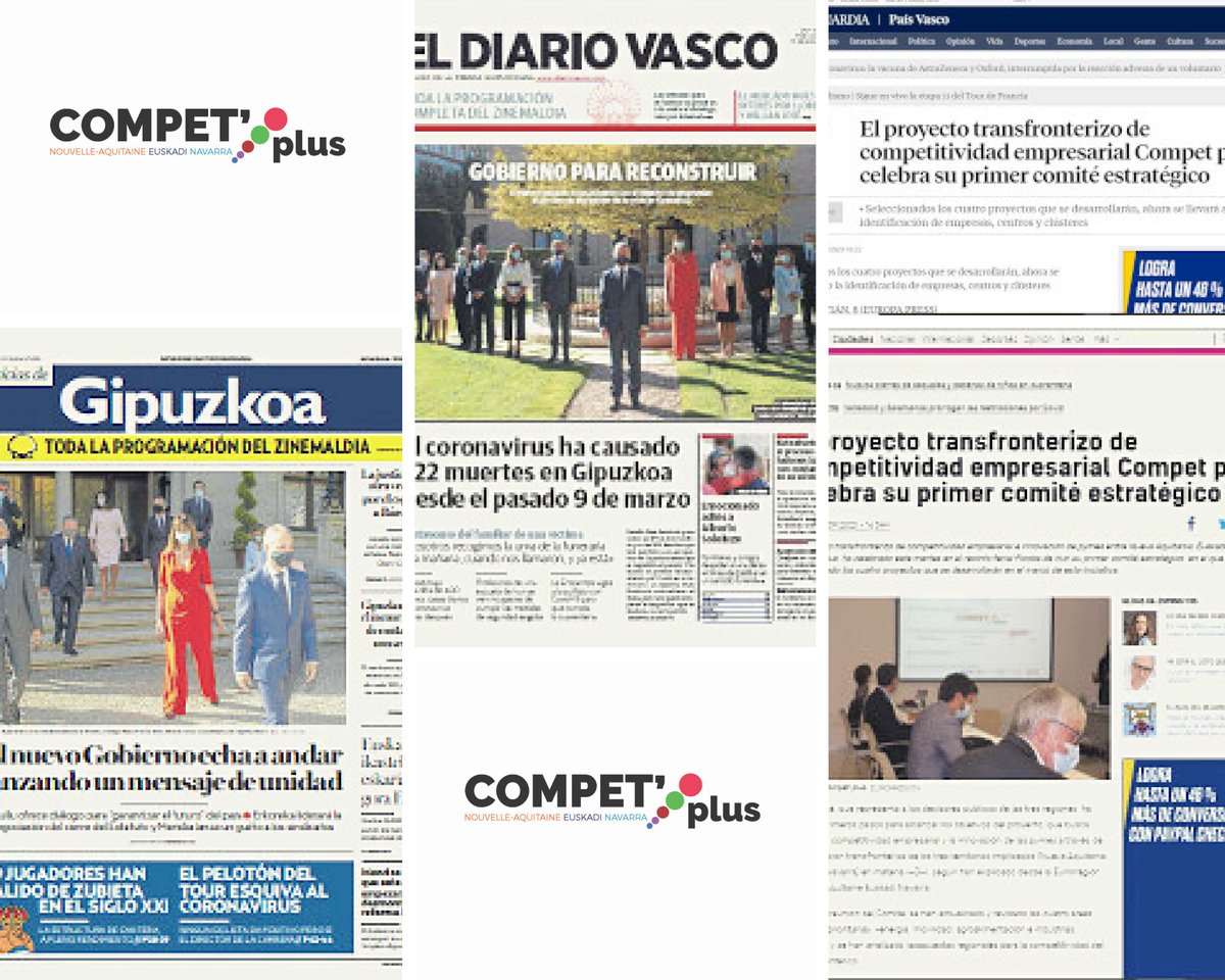 🗞️Les médias ont rapporté la nouvelle du premier comité stratégique du projet transfrontalier 
@CTPPOCTEFA #Competplus, notamment les journaux de #Gipuzkoa comme <a href="/diariovasco/">El Diario Vasco</a> <a href="/NotGip/">Noticias de Gipuzkoa</a> et les éditions du Pays Basque de l #lavanguardia <a href="/20m/">20minutos.es</a> #innovation #compétitivité