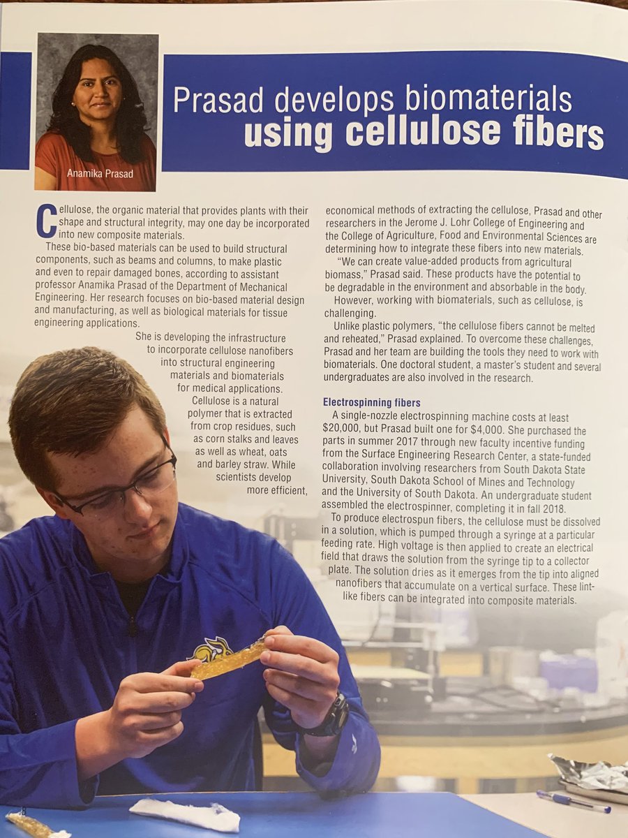RuhitSinha_vt's tweet photo. My work got featured in @SDState Engineering Research Review 2020 😁 #Biomaterial #Cellulose #BoneTissueEngineering https://t.co/oqzzL3Mlmy