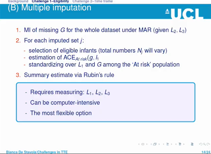 10/n Potential solutions include confounding control and multiple imputation. Each have their own strengths and limitations 