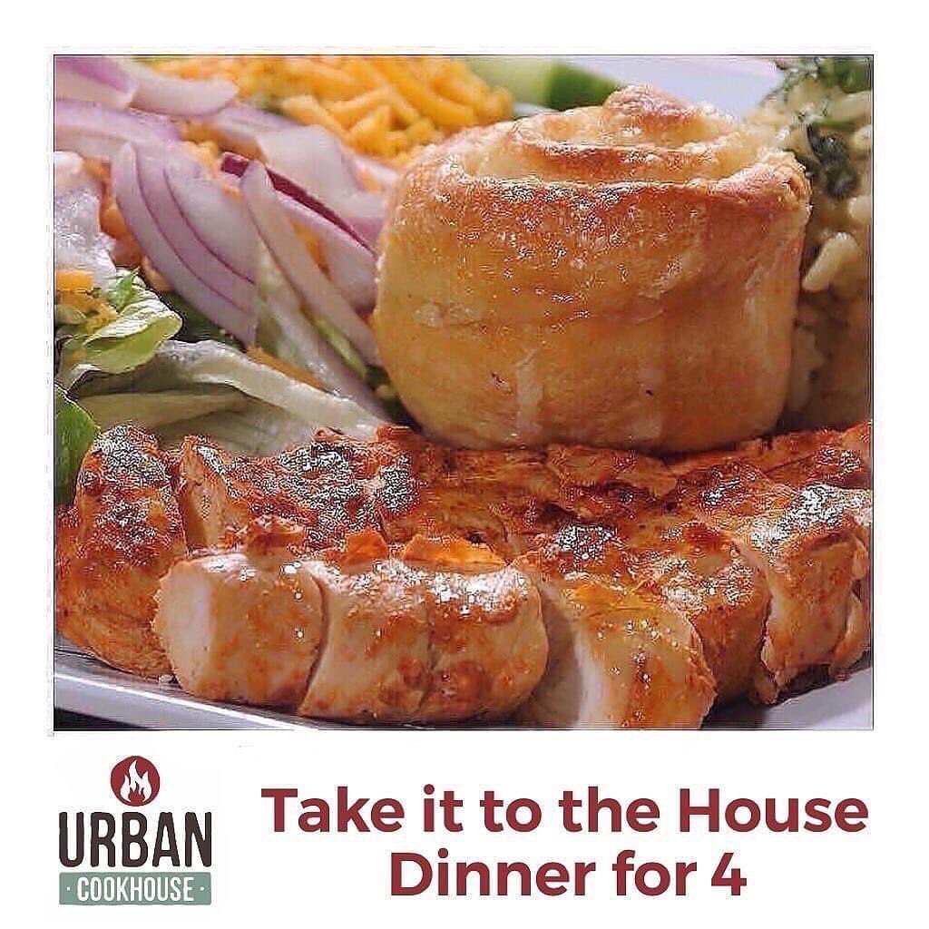 UrbanCookhouse's tweet photo. Urban Cookhouse has Take it to the House, Dinner for 4 meals!!! 👉 We suggest adding a gallon of tea or our strawberry lemonade!!! #UrbanCookhouse #eatfresh #supportlocal #BuyLocalEatUrban  #dinnerforfour #farmtofiretoyou #UC #takeout https://t.co/Eupntk05Co