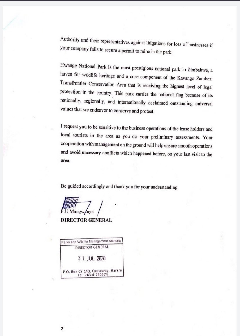 Alex T Magaisa 🇿🇼 (@wamagaisa) on Twitter photo The regime blamed Robert Mugabe for giving the Chinese permission to do exploration in Hwange National Park. But this V11 speaks for itself. Your view Secretary <a href="/nickmangwana/">Nick Mangwana</a> ? The regime blamed Robert Mugabe for giving the Chinese permission to do exploration in Hwange National Park. But this V11 speaks for itself. Your view Secretary <a href="/nickmangwana/">Nick Mangwana</a> ?
