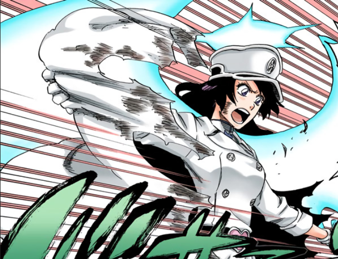 Après cela ont à le première gros combat important du groupe, Bambietta VS Komamura qui débutera au chapitre 556 et se finira au chapitre 558, pendant ce combat Bambietta montrera toute sa puissance en utilisant son Vollständig et son Schrift à pleine puissance.