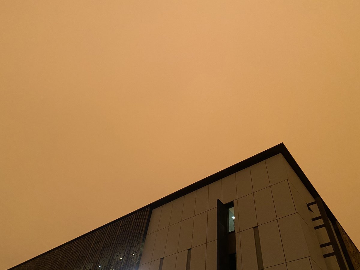 UCBerkeleyLib's tweet photo. Orange is the new bleak. 

#NoFilter

Climate change is real, y’all. ✌️🌎 https://t.co/u9tTwVnGKL