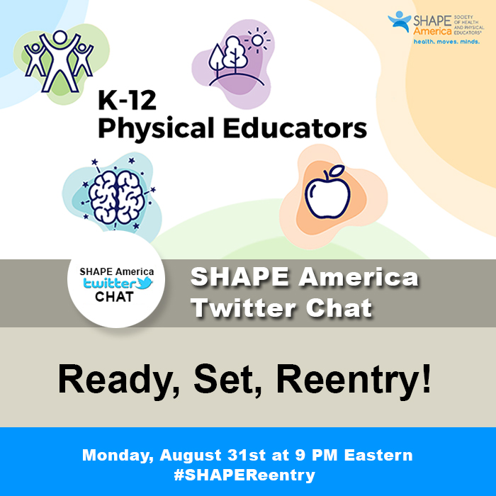 SHAPEAmerica's tweet photo. Our #SHAPEReentry Twitter chat from last week has been archived and is available to view
Check out a recap of Ready, Set, Reentry which featured @ToniBader2, @pauls640 and @chia_dai
👉👉https://t.co/yNsbb3V6ko https://t.co/lyBu54LdrB