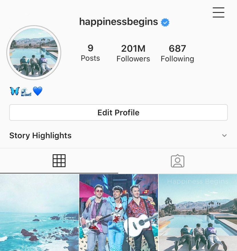 If each song on Happiness Begins by the Jonas Brothers had an Instagram feed; a thread