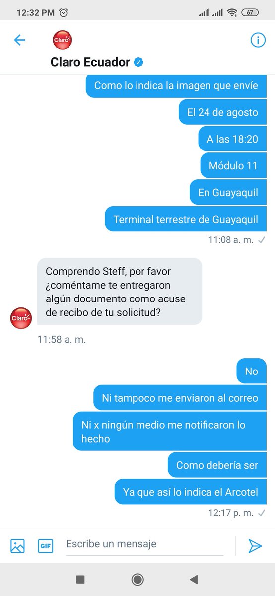 stefamagy's tweet photo. @DEFENSORIAEC @ClaroEcua me acredito un plan celular cuando yo hace 18 días atrás lo cancele en sus oficinas el 24 de agosto, arbitrariamente me están dando un servicio que ya no deseo y adicional no me dan un respaldo de lo solicitado!!!  Deben cancelar hoy mismo!!! @Arcotel_ec https://t.co/eZfMbcM8ul
