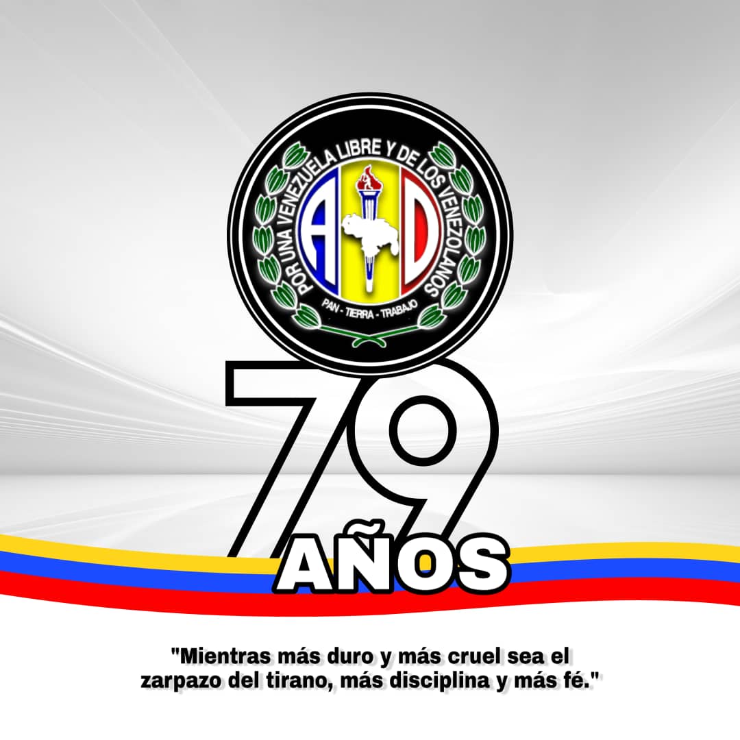 abetancourts's tweet photo. @profytecad @abetancourts : En víspera de sus 79 Años de Fundación @ADemocratica RATIFICA su Lucha "Por una Venezuela Libre y de los Venezolanos" así mismo que NO Participará en el FRAUDE Electoral del 6D y que RESPALDA Nacionalmente a @hramosallup . #DisciplinaYFe. UnidAD. https://t.co/yWP7KCH7Nj