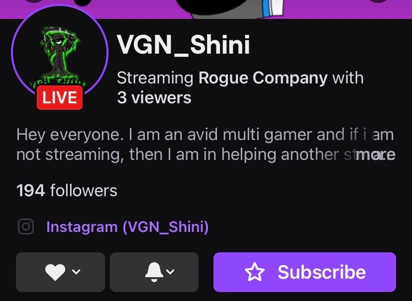 Today is a supportive lunch! The support today goes to VGN_Shini (pronounced Shin-e meaning Death in Japanese) go give him a follow! Last night I streamed for 3.5 hours and Shini was there chatting it up the whole time!

twitch.tv/vgn_shini
