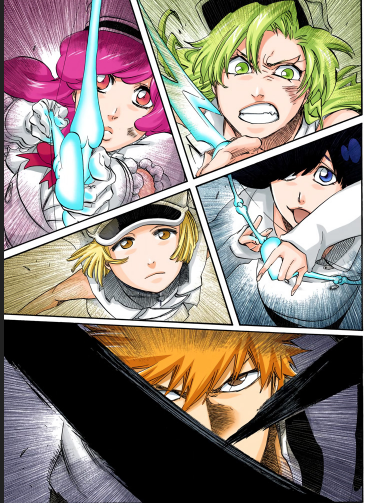 Ichigo est ensuite arrivé sans est suivi un affrontement les opposant toute face à lui mais elles non rien pue faire face à un Ichigo au sommet de sa force ou presque.
