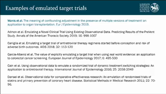 12/n Bianca's recommendation: acknowledge these issues & include details of emulation steps in the description of the emulated trial! Really enjoyed these talks, thanks to the presenters & organisers  @NicolaFitz &  @WJHarrisonPhD Recommended references for learning more
