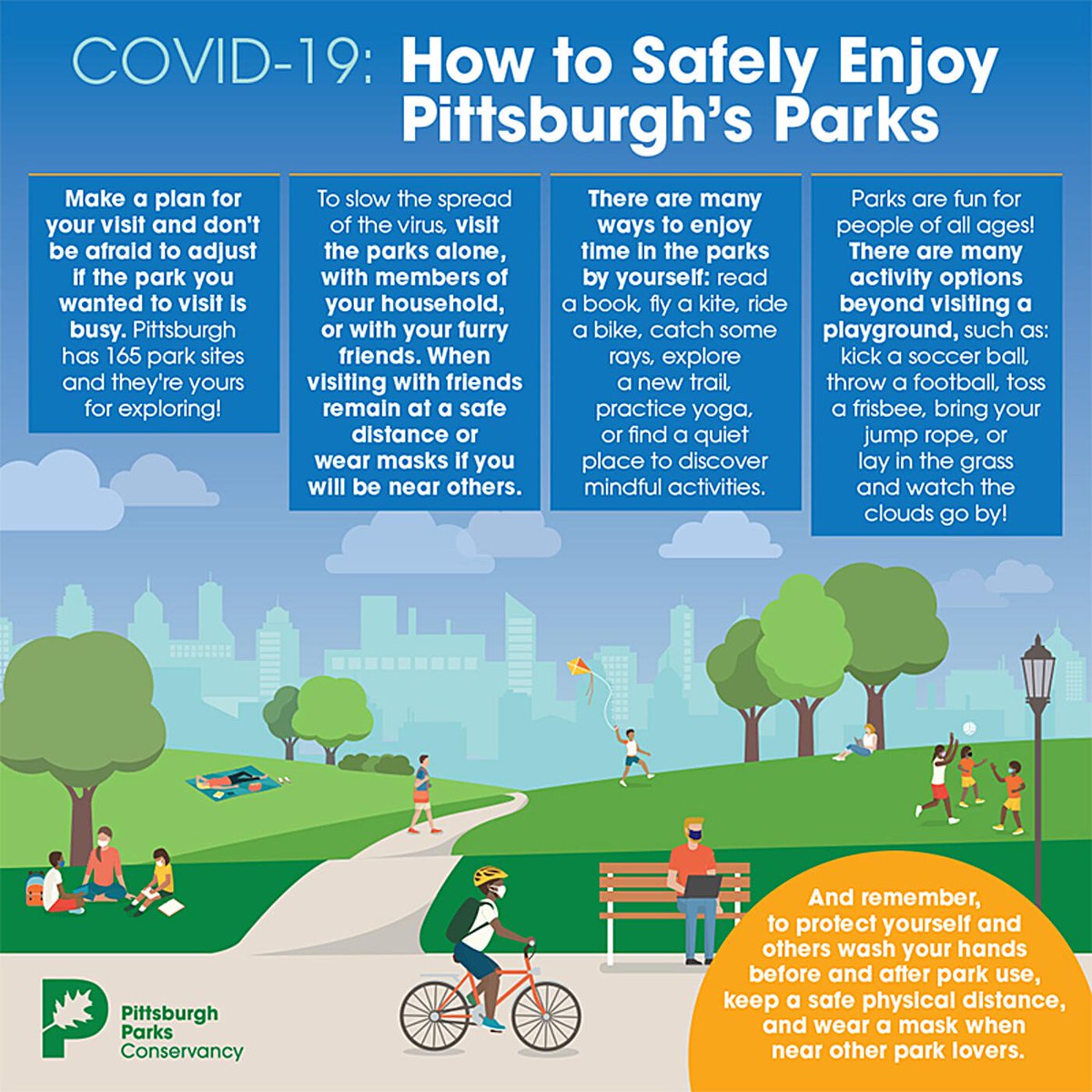 PA_Rec_and_Park's tweet photo. Check out these helpful tips for social distancing and a health conscience visit to the park. #pittsburghparks #parksandrec #parksandrecreation #visitapark https://t.co/fPQzlX3En8