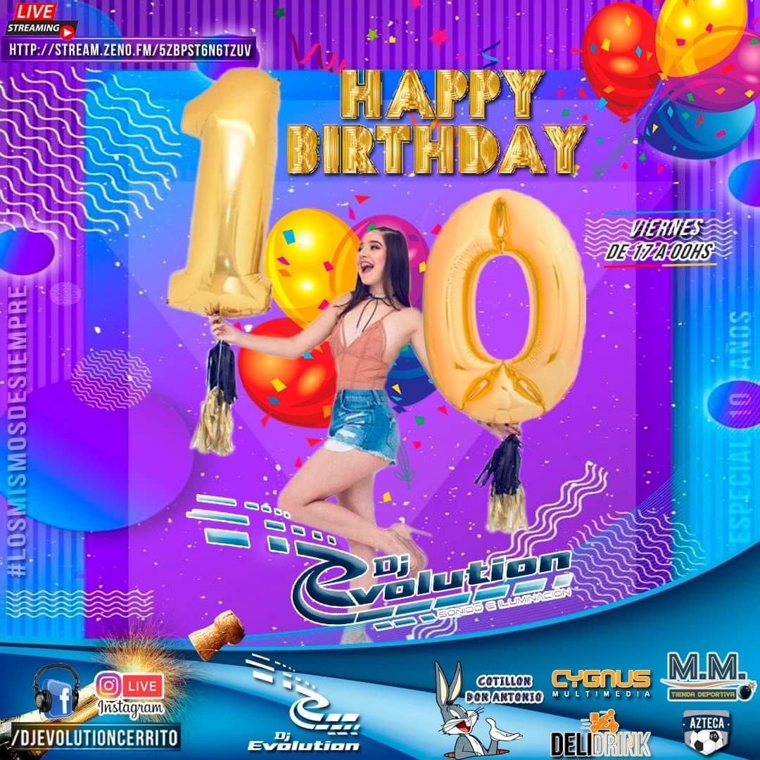 djevolution_ok's tweet photo. 🔊Viernessss!!!🎧
#HappyBirthday🎂 #DjEvolution🎉 #10Años🥂
🔊Festejamos juntos desde casa
#InstagramLive #FacebookLive #LiveStreaming
🔊Regalos #MM💣 #DeliDrink🍹 #Azteca🍻 #CotillonDonAntonio🎊 #CygnusMultimedia📽
🔊Los Mismos De Siempre😎
#EdicionEspecial #10Años https://t.co/yEDyVrHwUn