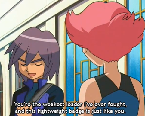 One of the best aspects of this ep, is that despite Paul only being in a flashback, he’s still pretty important plot-wise. The gang finds out that Paul’s already battled Maylene but Maylene lost brutally to him and was told that she was the weakest gym leader Paul ever battled.