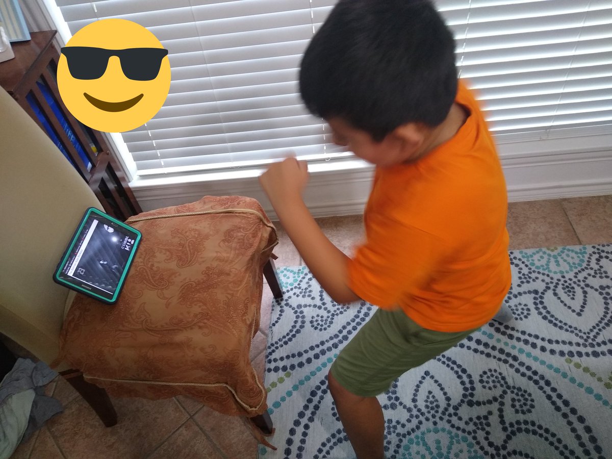 Jofertoe's tweet photo. @BrookterRhea gym today with some cool excersices! Love the attitude working out with passion! @Alexander_AISD @AliefISD #niceworkout #movingfast #onlinelearning #3rgraderock #youcan #proudmom #adventurer https://t.co/XJ08bNvYkI