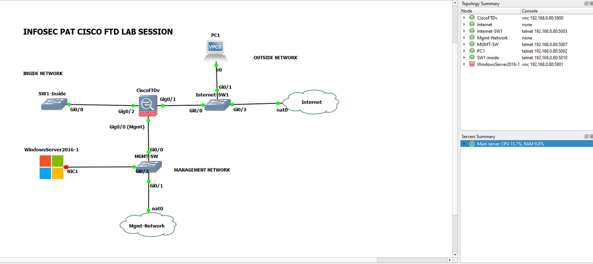 Infosecpat's tweet photo. Been enjoying learn more about the Cisco FTD. I want to thank @KeithBarkerCCIE for his amazing videos at @CBTNuggets for helping me with the overview. It has helped me out a lot. #infosec #networking #firewalls #LabITup #cisco @CiscoChampion https://t.co/7VYXl1nUde