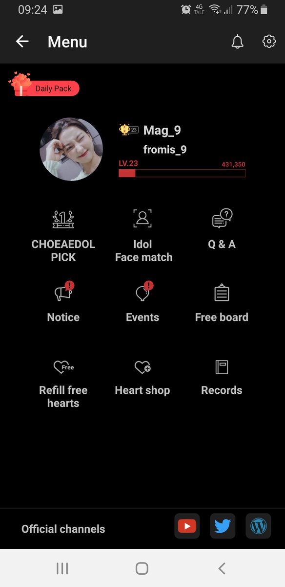 First go to your profile and make sure  #fromis_9 is your idol.