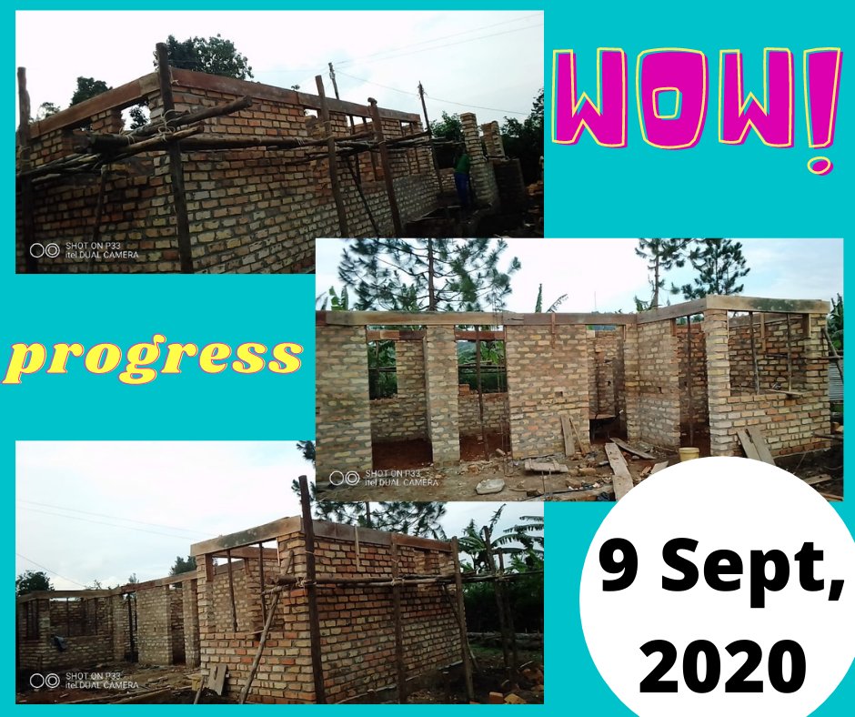 Look at the progress!  Next up: the roof.  We hope that the team can continue the work safely and get the roof in place for protection from the rain. #ecofriendlykitchen #uganda #education