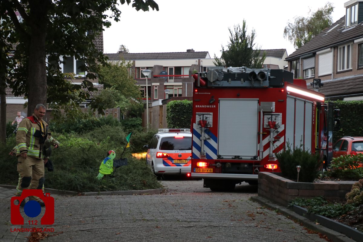 Melding brandweer Berberisdreef Bleiswijk inzake gebouwbrand