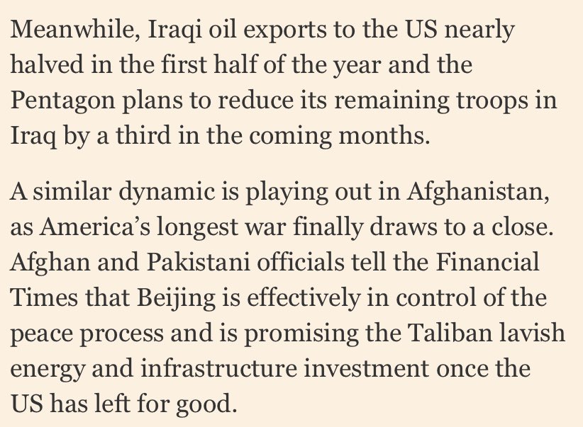 3)Lower Iraqi crude exports to US also not linked to politics. US oil needs have changed esp since shale revolution. In addition sanctions on Iran led to increase in Iraq oil supplies to Asia to fill gap left by Iran barrels (~70% of Iraq exports head to Asia-top market,not US).